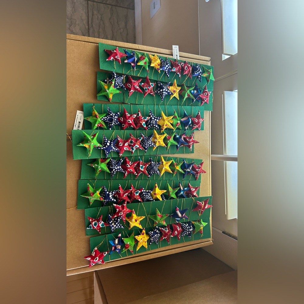 Garlands made from recycled saris
